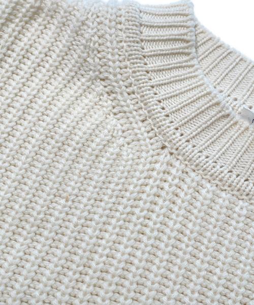 HERMES（エルメス）HERMES (エルメス) カシミヤ混セリエクルーネックニット ベージュ サイズ:36の古着・服飾アイテム