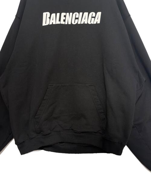 BALENCIAGA（バレンシアガ）BALENCIAGA (バレンシアガ) デストロイ加工プルオーバーパーカー ブラック サイズ:Sの古着・服飾アイテム