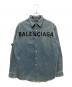 BALENCIAGA（バレンシアガ）の古着「Logo Embroidered Denim Shirt/ウォッシュ加工ロゴ刺繍デニムシャツ」｜ブルー