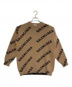 BALENCIAGAバレンシアガ）の古着「総柄ロゴニット」｜ベージュ