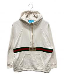 GUCCI×DISNEY（グッチ×ディズニー）の古着「Half-Zip Logo Sweatshirt/ドナルドハーフジップパーカー」｜ホワイト