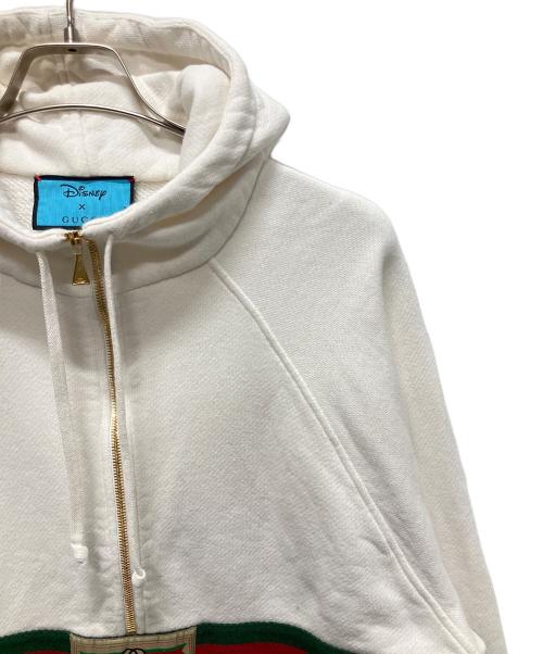 GUCCI（グッチ）GUCCI (グッチ) DISNEY (ディズニー) Half-Zip Logo Sweatshirt/ドナルドハーフジップパーカー ホワイト サイズ:Sの古着・服飾アイテム