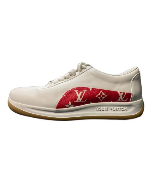 LOUIS VUITTON（ルイ ヴィトン）LOUIS VUITTON (ルイ ヴィトン) Supreme (シュプリーム) モノグラムレザースニーカー ホワイト×レッド サイズ:8の古着・服飾アイテム