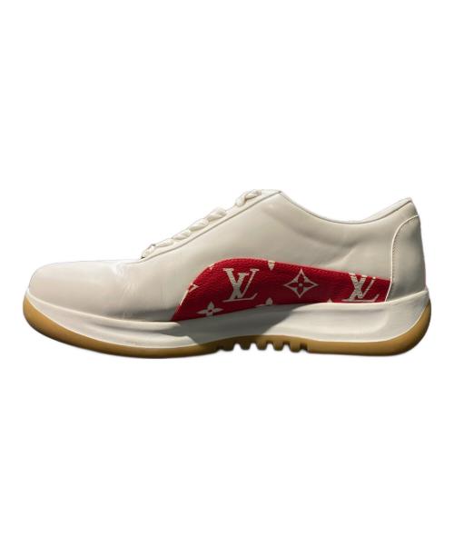 LOUIS VUITTON（ルイ ヴィトン）LOUIS VUITTON (ルイ ヴィトン) Supreme (シュプリーム) モノグラムレザースニーカー ホワイト×レッド サイズ:8の古着・服飾アイテム