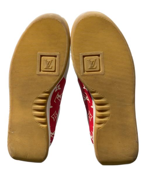LOUIS VUITTON（ルイ ヴィトン）LOUIS VUITTON (ルイ ヴィトン) Supreme (シュプリーム) モノグラムレザースニーカー ホワイト×レッド サイズ:8の古着・服飾アイテム
