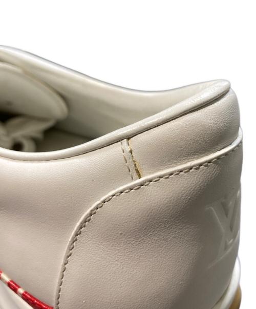 LOUIS VUITTON（ルイ ヴィトン）LOUIS VUITTON (ルイ ヴィトン) Supreme (シュプリーム) モノグラムレザースニーカー ホワイト×レッド サイズ:8の古着・服飾アイテム