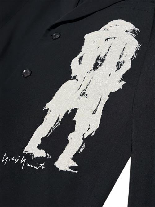 Yohji Yamamoto pour homme（ヨウジヤマモト プールオム）Yohji Yamamoto pour homme (ヨウジヤマモト プールオム) 刺繍ジャケット/テーラードジャケット/シングル/ジャケット ブラック サイズ:3の古着・服飾アイテム