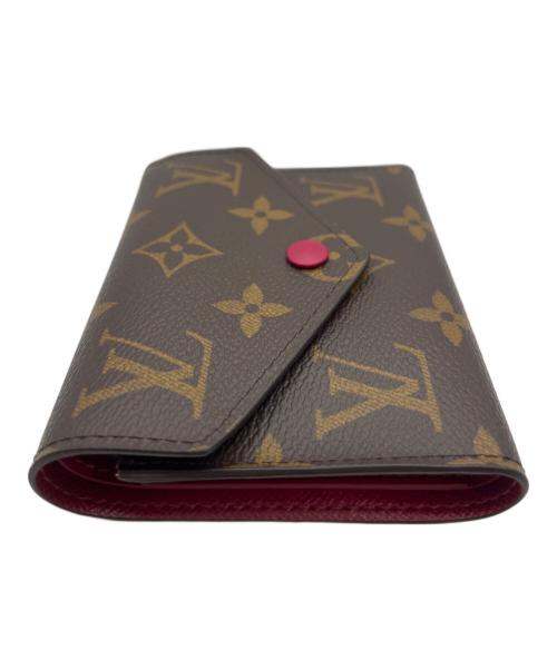 LOUIS VUITTON（ルイ ヴィトン）LOUIS VUITTON (ルイ ヴィトン) Louis Vuitton Victorine Wallet/ポルトフォイユ・ヴィクトリーヌ／ 3つ折り財布 ブラウン×フューシャ サイズ:-の古着・服飾アイテム
