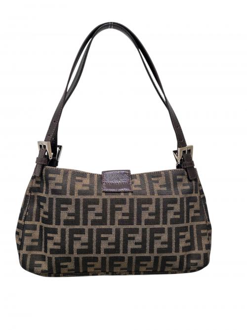 FENDI（フェンディ）FENDI (フェンディ) ズッカ柄マンバケットハンドバック ブラウンの古着・服飾アイテム