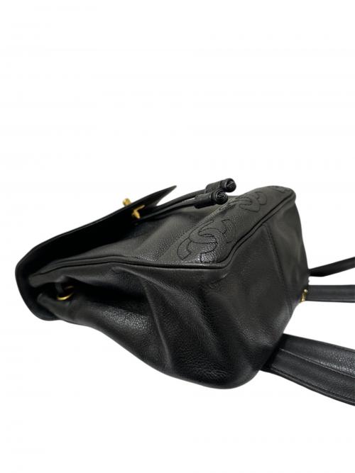 CHANEL（シャネル）CHANEL (シャネル) トリプルココマークリュック ブラック×ゴールドの古着・服飾アイテム