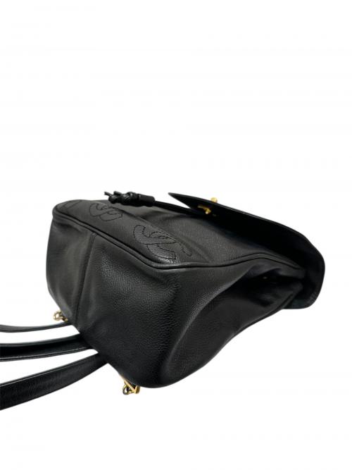 CHANEL（シャネル）CHANEL (シャネル) トリプルココマークリュック ブラック×ゴールドの古着・服飾アイテム