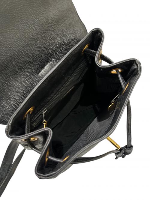 CHANEL（シャネル）CHANEL (シャネル) トリプルココマークリュック ブラック×ゴールドの古着・服飾アイテム