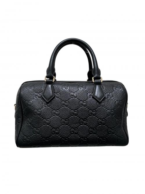 GUCCI（グッチ）GUCCI (グッチ) GGエンブレム ミディアム ボストンバッグ ブラック サイズ:ミディアムの古着・服飾アイテム