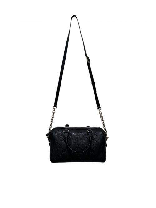 GUCCI（グッチ）GUCCI (グッチ) GGエンブレム ミディアム ボストンバッグ ブラック サイズ:ミディアムの古着・服飾アイテム