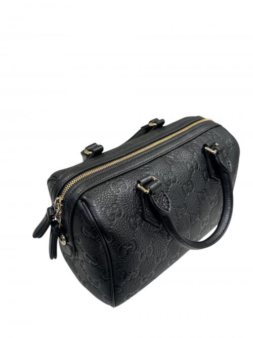 GUCCI（グッチ）GUCCI (グッチ) GGエンブレム ミディアム ボストンバッグ ブラック サイズ:ミディアムの古着・服飾アイテム