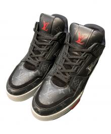 LOUIS VUITTON（ルイ ヴィトン）の古着「LVトレイナーラインスニーカー」｜ブラック