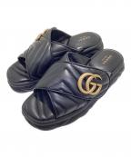 GUCCIグッチ）の古着「ダブルG スライドサンダル」｜ブラック