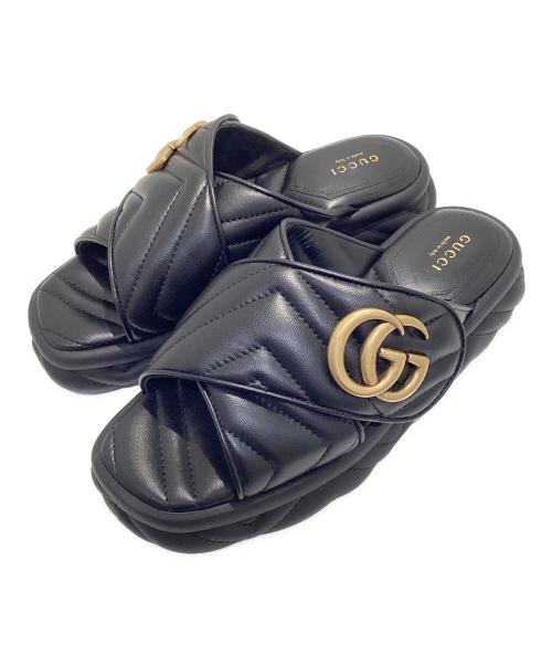 GUCCI（グッチ）GUCCI (グッチ) ダブルG スライドサンダル ブラック サイズ:36の古着・服飾アイテム