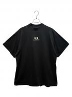 BALENCIAGAバレンシアガ）の古着「BALENCIAGA/DECONSTRUCTED UNITY VINTAGEロゴシャツ/768068 TPVG9」｜ブラック