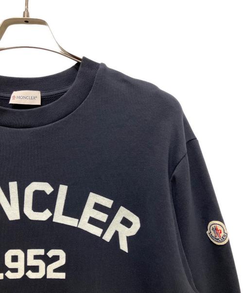 MONCLER（モンクレール）MONCLER (モンクレール) Flocked Logo Cotton Sweatshiert/フロッキーロゴスウェット ネイビー サイズ:Lの古着・服飾アイテム