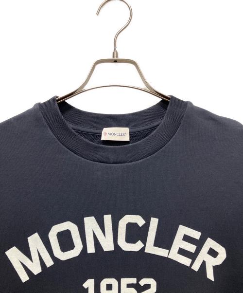MONCLER（モンクレール）MONCLER (モンクレール) Flocked Logo Cotton Sweatshiert/フロッキーロゴスウェット ネイビー サイズ:Lの古着・服飾アイテム