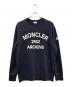 MONCLER（モンクレール）の古着「Flocked Logo Cotton Sweatshiert/フロッキーロゴスウェット」｜ネイビー