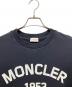 中古・古着 MONCLER (モンクレール) Flocked Logo Cotton Sweatshiert/フロッキーロゴスウェット ネイビー サイズ:L：35000円