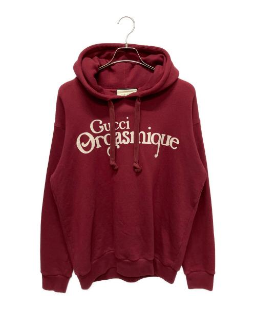 GUCCI（グッチ）GUCCI (グッチ) Gucci GG Logo Hoodie/ロゴパーカー ワインレッド サイズ:Sの古着・服飾アイテム