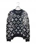 LOUIS VUITTONルイ ヴィトン）の古着「ディストーテッドモノグラムニット」｜グレー×ホワイト