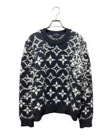 LOUIS VUITTON（ルイ ヴィトン）の古着「ディストーテッドモノグラムニット」｜グレー×ホワイト