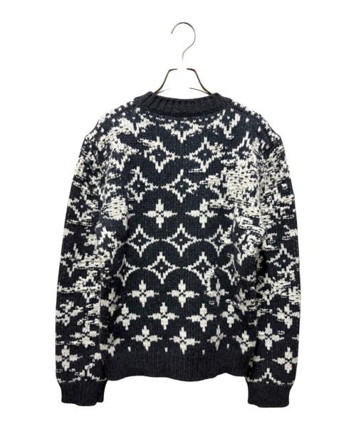 LOUIS VUITTON（ルイ ヴィトン）LOUIS VUITTON (ルイ ヴィトン) ディストーテッドモノグラムニット グレー×ホワイト サイズ:Ｍの古着・服飾アイテム