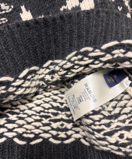 LOUIS VUITTON（ルイ ヴィトン）LOUIS VUITTON (ルイ ヴィトン) ディストーテッドモノグラムニット グレー×ホワイト サイズ:Ｍの古着・服飾アイテム