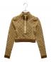 GUCCI（グッチ）の古着「GUCCI Cropped Logo Sweatshirt/クロップドGGハーフジップスウェット」｜ブラウン