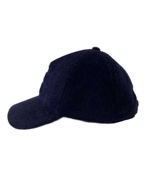 MIU MIU（ミュウミュウ）MIU MIU (ミュウミュウ) コーデュロイロゴキャップ ネイビー サイズ:Sの古着・服飾アイテム