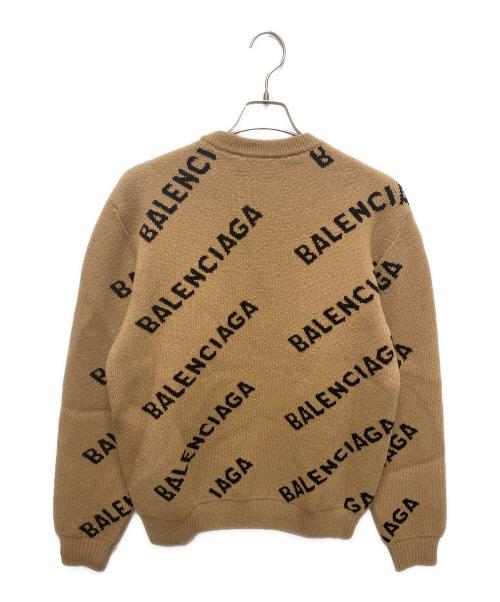 BALENCIAGA（バレンシアガ）BALENCIAGA (バレンシアガ) オールオーバーロゴニット ブラウン サイズ:Mの古着・服飾アイテム