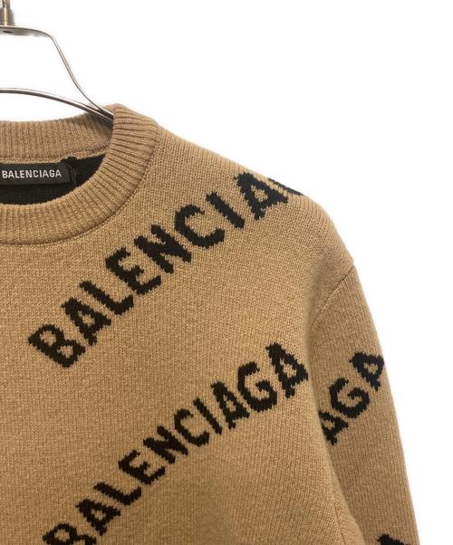 BALENCIAGA（バレンシアガ）BALENCIAGA (バレンシアガ) オールオーバーロゴニット ブラウン サイズ:Mの古着・服飾アイテム