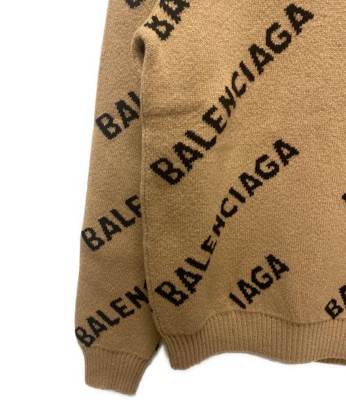 BALENCIAGA（バレンシアガ）BALENCIAGA (バレンシアガ) オールオーバーロゴニット ブラウン サイズ:Mの古着・服飾アイテム