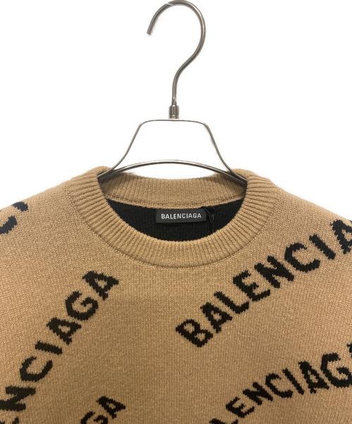BALENCIAGA（バレンシアガ）BALENCIAGA (バレンシアガ) オールオーバーロゴニット ブラウン サイズ:Mの古着・服飾アイテム