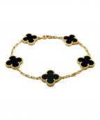 VAN CLEEF & ARPELSヴァンクリーフ＆アーペル）の古着「Vintage Alhambra Onyx Bracelet 5 Motifs ヴィンテージ アルハンブラ オニキス ブレスレット 5モチーフ VCARA41300」