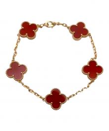 VAN CLEEF & ARPELS（ヴァンクリーフ＆アーペル）の古着「ヴィンテージアルハンブラ 5Pカーネリアンブレスレット/vintage alhambra bracelet carnelian」