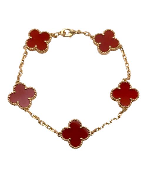 VAN CLEEF & ARPELS（ヴァンクリーフ＆アーペル）VAN CLEEF & ARPELS (ヴァンクリーフ＆アーペル) ヴィンテージアルハンブラ 5Pカーネリアンブレスレット/vintage alhambra bracelet carnelian サイズ:-の古着・服飾アイテム