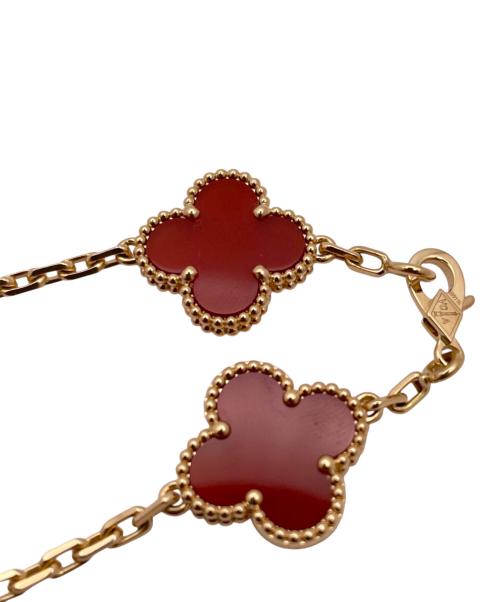 VAN CLEEF & ARPELS（ヴァンクリーフ＆アーペル）VAN CLEEF & ARPELS (ヴァンクリーフ＆アーペル) ヴィンテージアルハンブラ 5Pカーネリアンブレスレット/vintage alhambra bracelet carnelian サイズ:-の古着・服飾アイテム