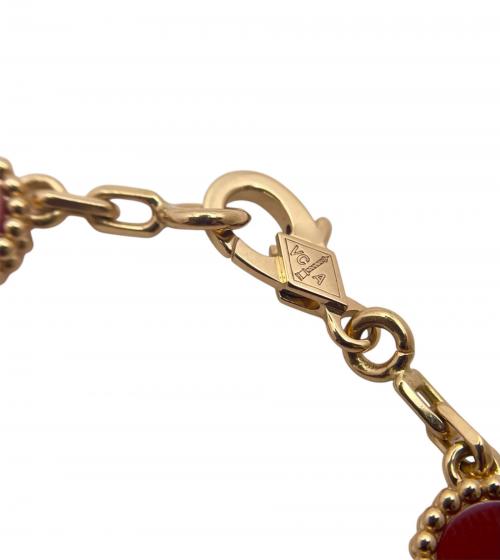 VAN CLEEF & ARPELS（ヴァンクリーフ＆アーペル）VAN CLEEF & ARPELS (ヴァンクリーフ＆アーペル) ヴィンテージアルハンブラ 5Pカーネリアンブレスレット/vintage alhambra bracelet carnelian サイズ:-の古着・服飾アイテム