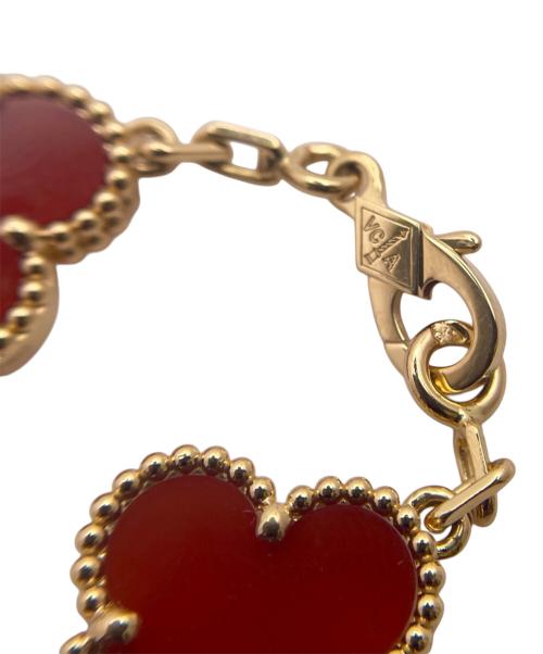 VAN CLEEF & ARPELS（ヴァンクリーフ＆アーペル）VAN CLEEF & ARPELS (ヴァンクリーフ＆アーペル) ヴィンテージアルハンブラ 5Pカーネリアンブレスレット/vintage alhambra bracelet carnelian サイズ:-の古着・服飾アイテム