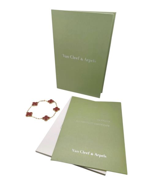 VAN CLEEF & ARPELS（ヴァンクリーフ＆アーペル）VAN CLEEF & ARPELS (ヴァンクリーフ＆アーペル) ヴィンテージアルハンブラ 5Pカーネリアンブレスレット/vintage alhambra bracelet carnelian サイズ:-の古着・服飾アイテム
