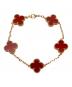 VAN CLEEF & ARPELS（ヴァンクリーフ＆アーペル）の古着「ヴィンテージアルハンブラ 5Pカーネリアンブレスレット/vintage alhambra bracelet carnelian」