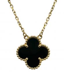 VAN CLEEF & ARPELS（ヴァンクリーフ＆アーペル）の古着「ヴィンテージ アルハンブラ オニキス ネックレス」
