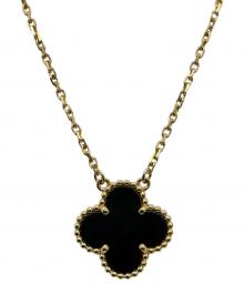 VAN CLEEF & ARPELS（ヴァンクリーフ＆アーペル）の古着「Vintage Alhambra Onyx/ヴィンテージ アルハンブラ オニキス ネックレス」