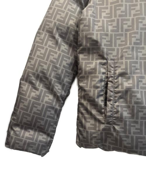 FENDI（フェンディ）FENDI (フェンディ) リバーシブルズッカダウンジャケット グレー×ブラック サイズ:44の古着・服飾アイテム