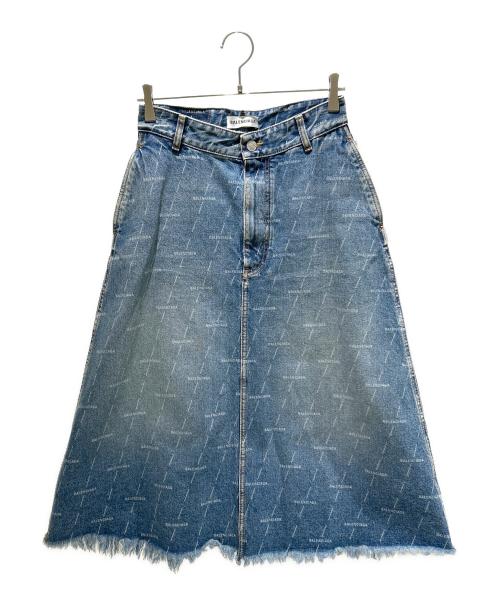 BALENCIAGA（バレンシアガ）BALENCIAGA (バレンシアガ) ロゴデニムスカート インディゴ サイズ:36の古着・服飾アイテム